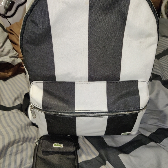 Lacoste Other - Men's Lacoste LIVE Detachable Pouch Striped Backp